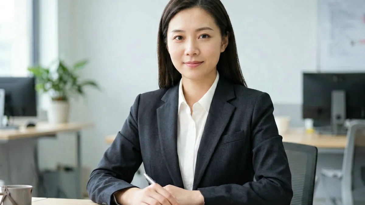 一名职场女性在办公室走廊遭遇男同事言语骚扰，低头快步离开的场景，体现美女被男人侵犯的职场困境